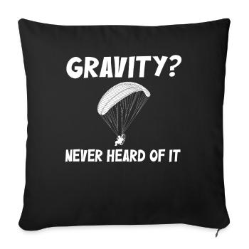 Mème hilarant de gravité de paramoteur - Housse de coussin décorative 45 x 45 cm - noir - Devant