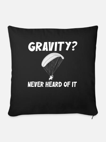 Lustiges Paramotor Gravitations-Meme - Sofakissenbezug 45 x 45 cm - Schwarz