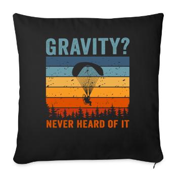 Hilarious Paramotor Gravity Meme - Sofa pillowcase 17,3'' x 17,3'' (45 x 45 cm) - black - Front