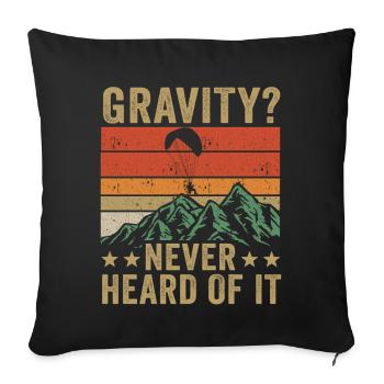 Mème hilarant de gravité de paramoteur - Housse de coussin décorative 45 x 45 cm - noir - Devant