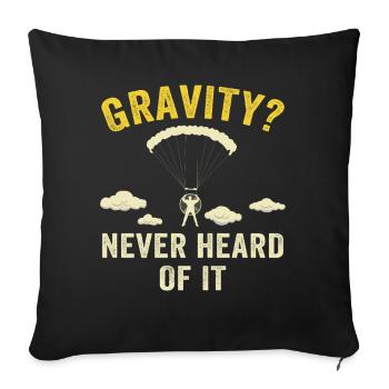 Mème hilarant de gravité de paramoteur - Housse de coussin décorative 45 x 45 cm - noir - Devant