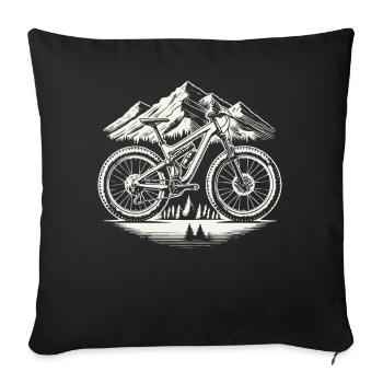 Mountain Adventure Bicycle Nature Trekking - Sofa pillowcase 17,3'' x 17,3'' (45 x 45 cm) - black - Front
