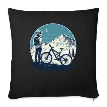 Cycling Adventure Mountains Night Riders - Sofa pillowcase 17,3'' x 17,3'' (45 x 45 cm) - black - Front