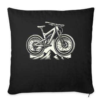 Vélo d’aventure Montagnes VTT Amour - Housse de coussin décorative 45 x 45 cm - noir - Devant