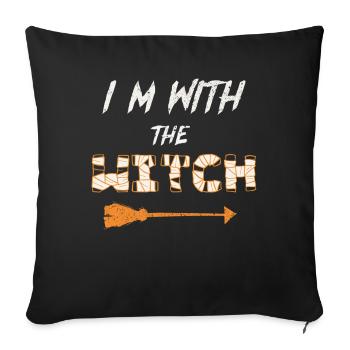 I'm With The Witch Halloween Fun - Sofa pillowcase 17,3'' x 17,3'' (45 x 45 cm) - black - Front