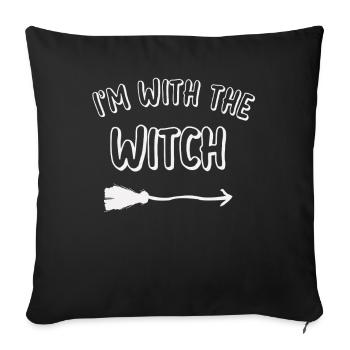 I'm With The Witch Halloween Fun - Sofa pillowcase 17,3'' x 17,3'' (45 x 45 cm) - black - Front