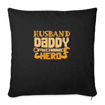 Husband Daddy Mechanic Hero Graphic - Sofa pillowcase 17,3'' x 17,3'' (45 x 45 cm) - black - Front