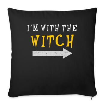I'm With The Witch Halloween Fun - Sofa pillowcase 17,3'' x 17,3'' (45 x 45 cm) - black - Front