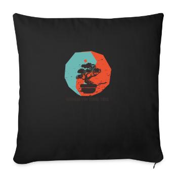 Bonsai Yin Yang Tree Meditative Art - Sofa pillowcase 17,3'' x 17,3'' (45 x 45 cm) - black - Front