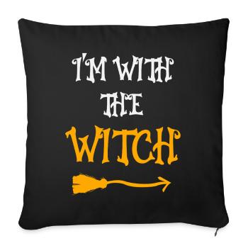I'm With The Witch Halloween Fun - Sofa pillowcase 17,3'' x 17,3'' (45 x 45 cm) - black - Front