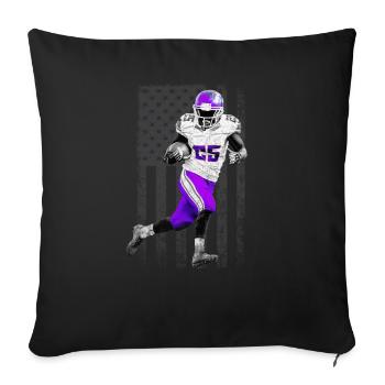 Lineman Because Quarterbacks Need Heroes - Sofa pillowcase 17,3'' x 17,3'' (45 x 45 cm) - black - Front