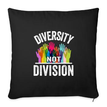 Célébrer la diversité, pas la division, l’unité - Housse de coussin décorative 45 x 45 cm - noir - Devant