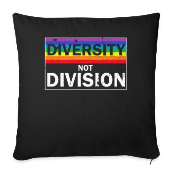 Celebrate Diversity Not Division Unity - Sofa pillowcase 17,3'' x 17,3'' (45 x 45 cm) - black - Front
