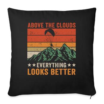 Au-dessus des nuages Passionné de paramoteur - Housse de coussin décorative 45 x 45 cm - noir - Devant