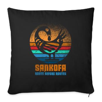 Sankofa Symbol Adinkra Ghana Black - Sofa pillowcase 17,3'' x 17,3'' (45 x 45 cm) - black - Front