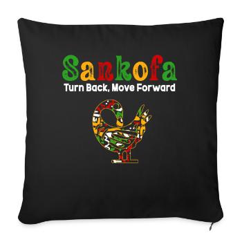 Sankofa Symbol Adinkra Ghana Black - Sofa pillowcase 17,3'' x 17,3'' (45 x 45 cm) - black - Front