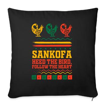 Sankofa Symbol Adinkra Ghana Black - Sofa pillowcase 17,3'' x 17,3'' (45 x 45 cm) - black - Front