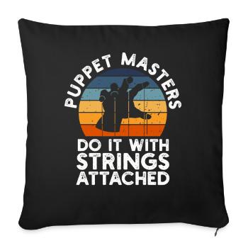 Puppetry Puppeteer Puppet Puppets - Sofa pillowcase 17,3'' x 17,3'' (45 x 45 cm) - black - Front