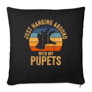 Puppetry Puppeteer Puppet Puppets - Sofa pillowcase 17,3'' x 17,3'' (45 x 45 cm) - black - Front