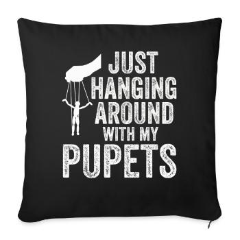 Puppetry Puppeteer Puppet Puppets - Sofa pillowcase 17,3'' x 17,3'' (45 x 45 cm) - black - Front