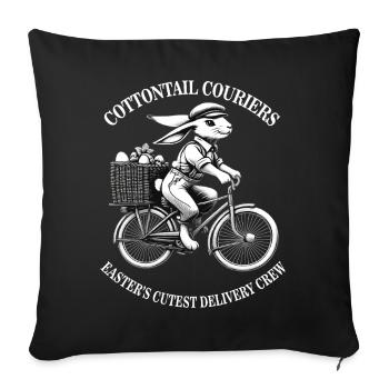 Courrier à queue de coton de Pâques Esthétique rétro - Housse de coussin décorative 45 x 45 cm - noir - Devant