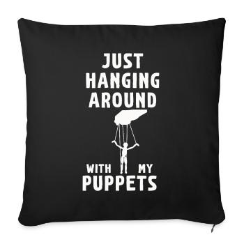 Puppetry Puppeteer Puppet Puppets - Sofa pillowcase 17,3'' x 17,3'' (45 x 45 cm) - black - Front