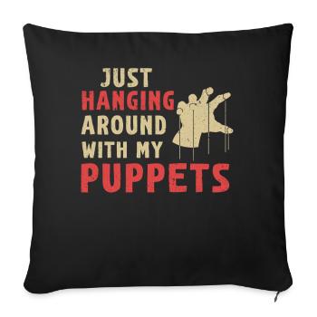 Puppetry Puppeteer Puppet Puppets - Sofa pillowcase 17,3'' x 17,3'' (45 x 45 cm) - black - Front