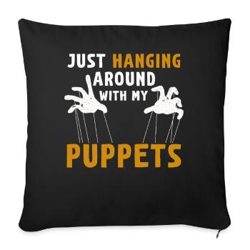 Puppetry Puppeteer Puppet Puppets - Sofa pillowcase 17,3'' x 17,3'' (45 x 45 cm) - black - Front