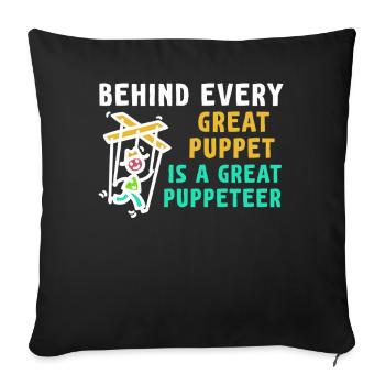 Puppetry Puppeteer Puppet Puppets - Sofa pillowcase 17,3'' x 17,3'' (45 x 45 cm) - black - Front