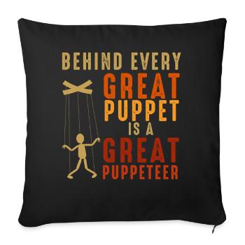Puppetry Puppeteer Puppet Puppets - Sofa pillowcase 17,3'' x 17,3'' (45 x 45 cm) - black - Front