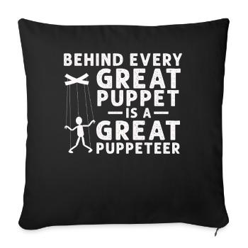 Puppetry Puppeteer Puppet Puppets - Sofa pillowcase 17,3'' x 17,3'' (45 x 45 cm) - black - Front