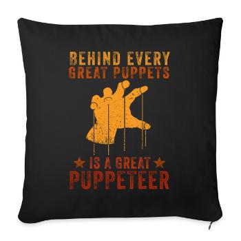 Puppetry Puppeteer Puppet Puppets - Sofa pillowcase 17,3'' x 17,3'' (45 x 45 cm) - black - Front