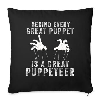 Puppetry Puppeteer Puppet Puppets - Sofa pillowcase 17,3'' x 17,3'' (45 x 45 cm) - black - Front