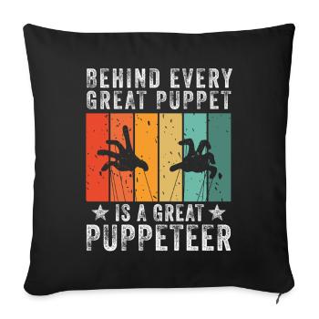 Puppetry Puppeteer Puppet Puppets - Sofa pillowcase 17,3'' x 17,3'' (45 x 45 cm) - black - Front