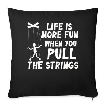 Puppetry Puppeteer Puppet Puppets - Sofa pillowcase 17,3'' x 17,3'' (45 x 45 cm) - black - Front