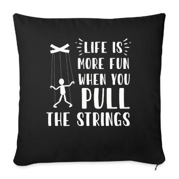 Puppetry Puppeteer Puppet Puppets - Sofa pillowcase 17,3'' x 17,3'' (45 x 45 cm) - black - Front