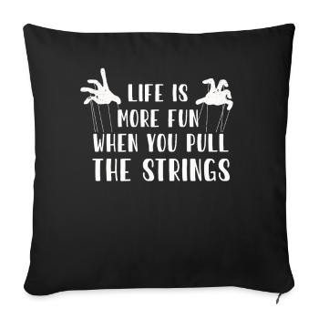 Puppetry Puppeteer Puppet Puppets - Sofa pillowcase 17,3'' x 17,3'' (45 x 45 cm) - black - Front
