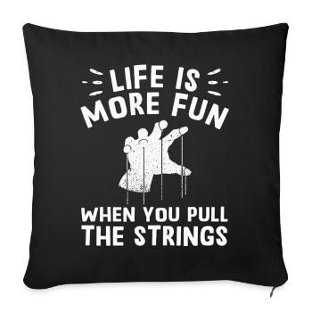 Puppetry Puppeteer Puppet Puppets - Sofa pillowcase 17,3'' x 17,3'' (45 x 45 cm) - black - Front