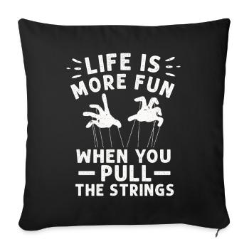 Puppetry Puppeteer Puppet Puppets - Sofa pillowcase 17,3'' x 17,3'' (45 x 45 cm) - black - Front