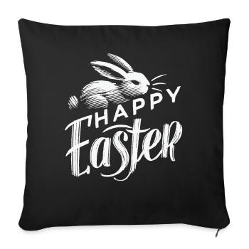 Easter Bunny Retro Look Happy Easter - Sofa pillowcase 17,3'' x 17,3'' (45 x 45 cm) - black - Front