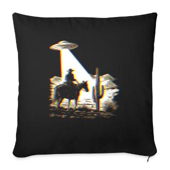 Space Cowboy - UFO - Retro Grafik - Aberration - Sofakissenbezug 45 x 45 cm - Schwarz - Vorne