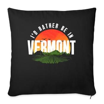 Je préférerais être dans le Vermont - Housse de coussin décorative 45 x 45 cm - noir - Devant