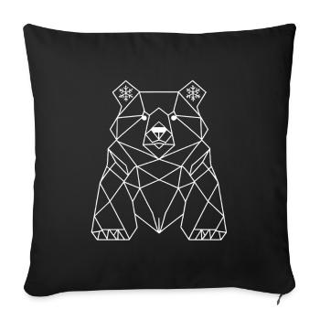 Eisbär Polygon – Winter Tierdesign minimalistisch - Sofakissenbezug 45 x 45 cm - Schwarz - Vorne