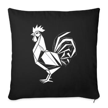 Hahn Polygon – Minimalist farm design - Sofa pillowcase 17,3'' x 17,3'' (45 x 45 cm) - black - Front