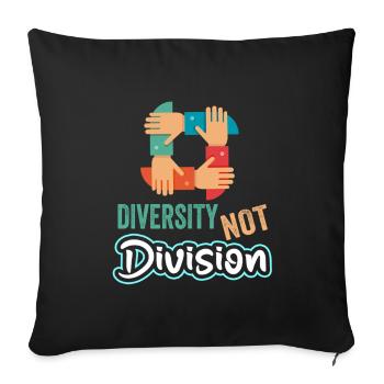 Célébrer la diversité, pas la division, l’unité - Housse de coussin décorative 45 x 45 cm - noir - Devant