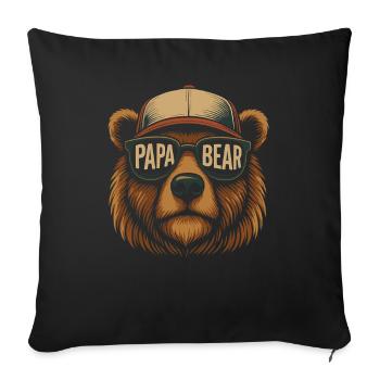 Papabear Father's Day Best Papa Bear - Sofa pillowcase 17,3'' x 17,3'' (45 x 45 cm) - black - Front