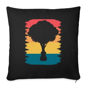 Yggdrasil Nature Musicien Arbre De Vie - Housse de coussin décorative 45 x 45 cm - noir - Devant