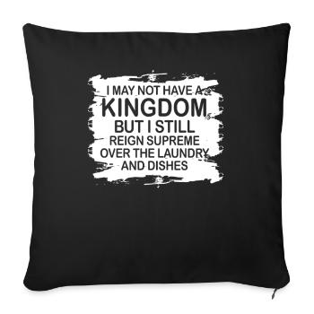 Régner sur la lessive et la vaisselle Ménagère - Housse de coussin décorative 45 x 45 cm - noir - Devant