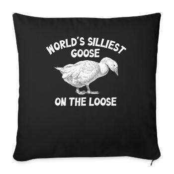 Worlds Silliest Goose On The Loose - Sofa pillowcase 17,3'' x 17,3'' (45 x 45 cm) - black - Front