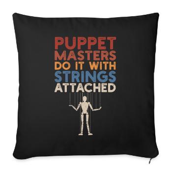 Puppetry Puppeteer Puppet Puppets - Sofa pillowcase 17,3'' x 17,3'' (45 x 45 cm) - black - Front
